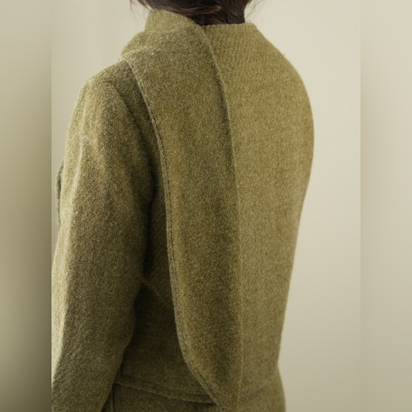 1960s True Vintage Wool Olive Green Tulip Skirt with Blazer - Picture 7 of 11